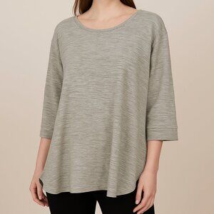 Jane & Delancey Tunic Top 1X Sage Green Textured Knit 3/4 Sleeve Fall Cozy Comfy